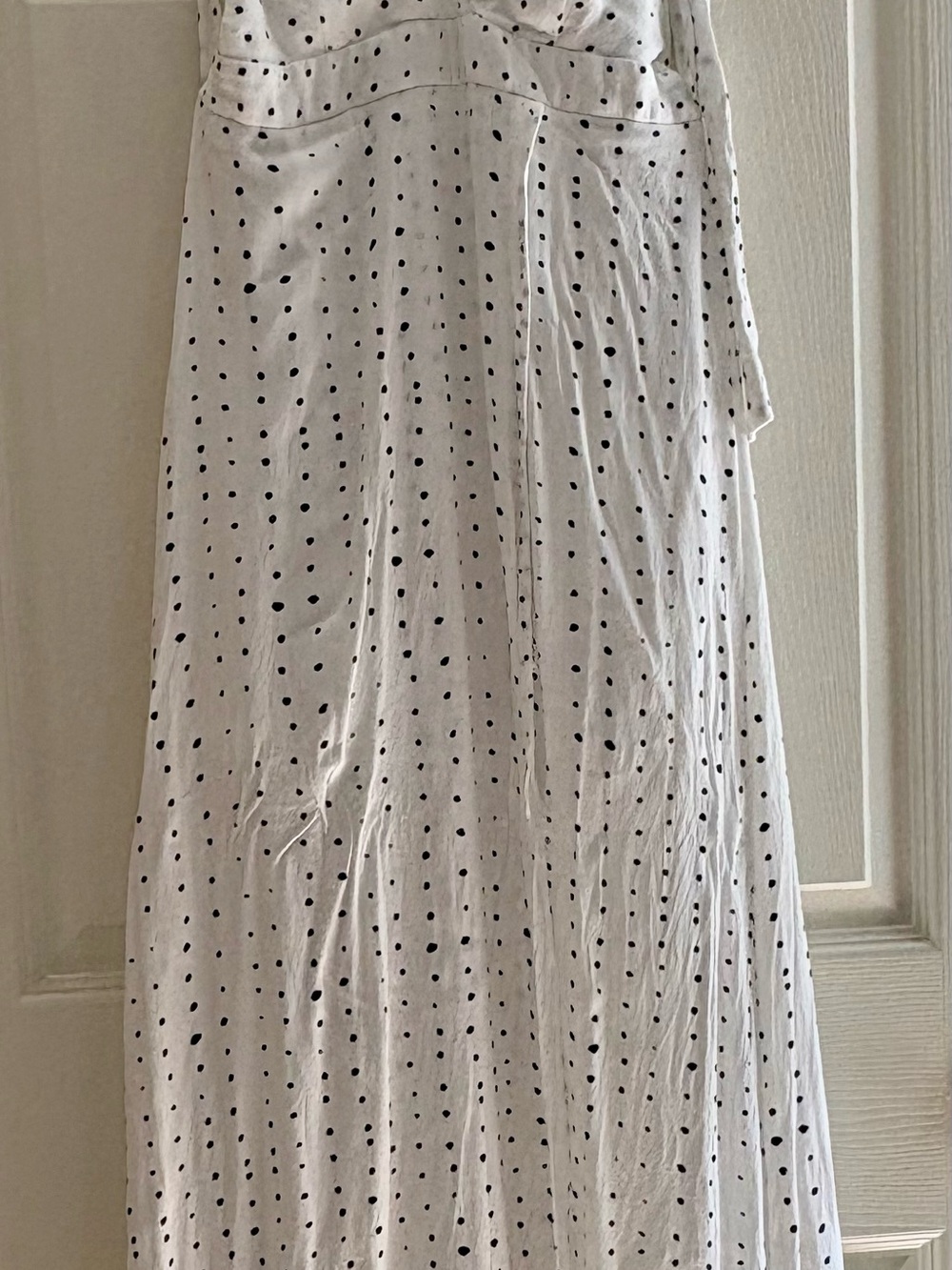 Lost + Wander White Dress with Black Polka Dots Backless Maxi